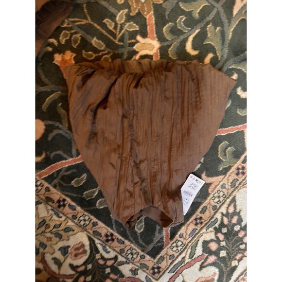 ZARA top skirt WRINKLED EFFECT BALLOON TOP S & MIDI SKIRT BROWN M 7969/027 - Picture 6 of 7
